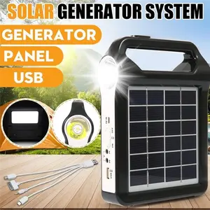 Solar Generator Panel Power Bank Outlet Camping Emergency Portable Power Station, with LED Flashlight 220V Power System USB Charging Generat for Camping Outdoor, Travel