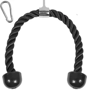 Deluxe Tricep Rope Cable Attachment, 27 &amp; 36 inch with 4 Colors, Exercise Machine Attachments Pulley System Gym Pull Down Rope with Carabiner