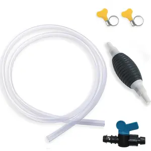 Manual Liquid Sucker Pump with Hose & Valve (1 Set), Portable Siphon Pump for Gas Gasoline Diesel Fluid Water Fish Tank, Multifunctional Liquid Sucker Pump
