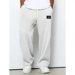 Men's mid waist straight tube waffle knit sports pants - wrinkle free casual pants, full body waffle texture, loose fit, machine washable and pocket | gym, office, travel | gray/white (no customization required), men's shoes, men's sportswear,