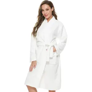 Bathrobe for Women Terry Cloth Robes knee length towel Bathrobe