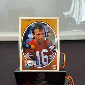 1991 Upper Deck Football Heroes 1989 MVP Joe Montana Football Card #6 of 9 sports trading cards