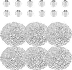 4800 count 2mm Metal Spacer Beads Metallic Plated Round Beads  Smooth Crimp Beads Metal Bead Spacers for DIY Bracelet  Making Clamp End Stopper Spacer Beads ()