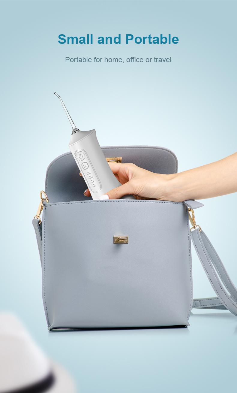 Portable Rechargeable Water Flosser 300ml Rechargeable Travel Water Flosser Featuring 4 Cleaning Modes  Suitable for Braces and Sensitive Teeth—Ideal for Home and Travel | Fast USB Charging