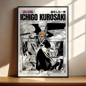 Bleach Anime Poster, Ichigo Kurosaki Art Print, Anime Wall Decor, Anime Gift