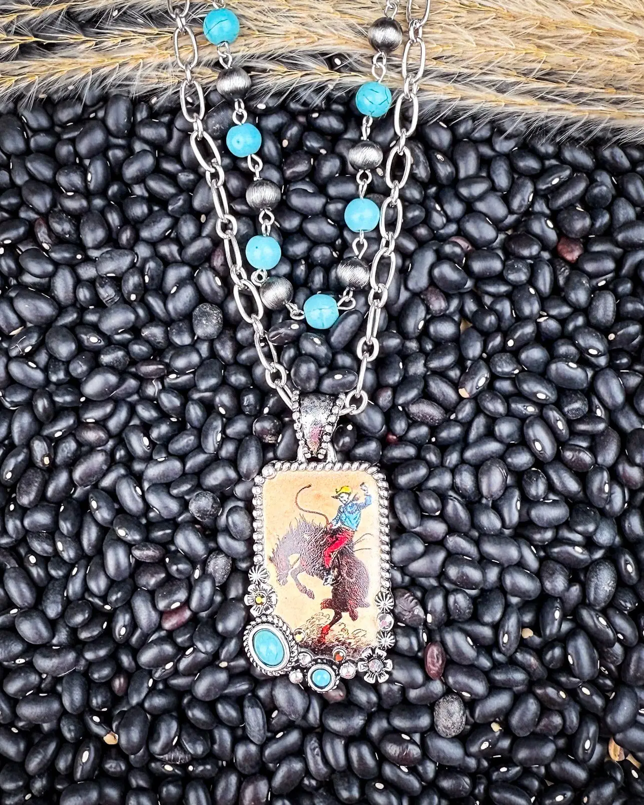 Wild West Layered Pendant Design Fashion Necklace, Costume Jewelry Accessory