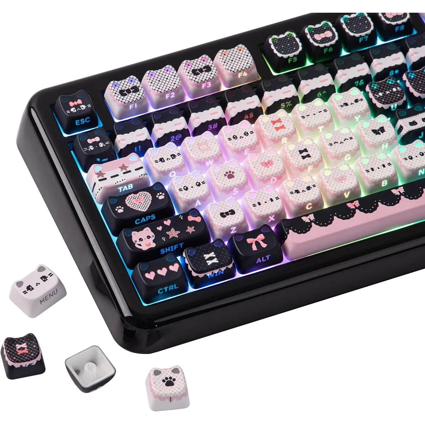 Cute Cat Keycaps Set, Mao, Cat Shape
