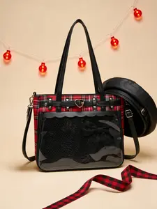 Faurala Large Ita Bag for Girls, PU Y2K Tote Bag with Clear Window, PU Leather Shoulder Bag with Insert, DIY Pins Display For Anime/K-pop Lovers, Zipper Crossbody Handbag Tote- Multiple Colors Available