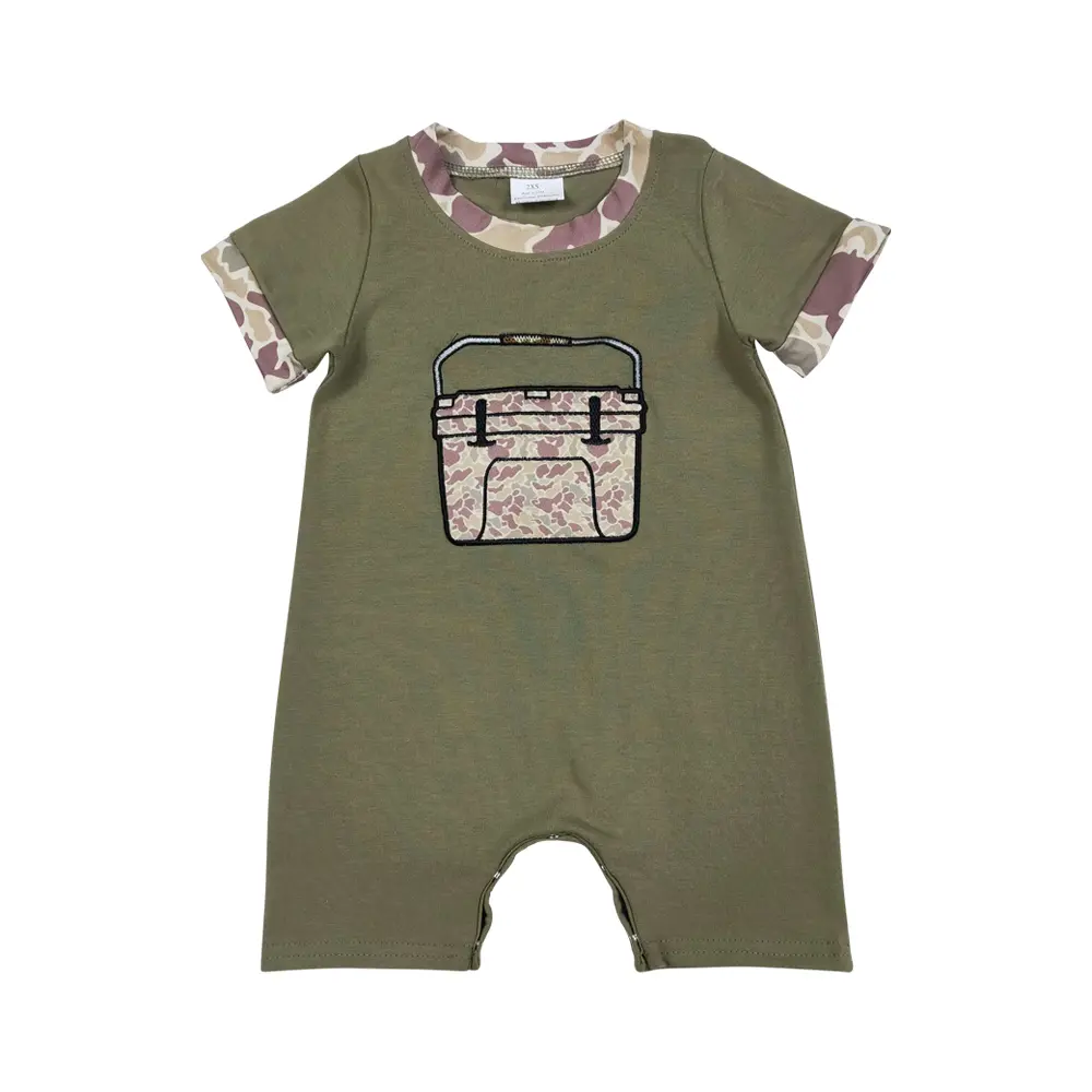 Toddler Camouflage Romper, Relaxed Fit Cotton Short Sleeve Jumpsuit for Summer, Birthday Party, and Family Photos, Snap, One-Piece