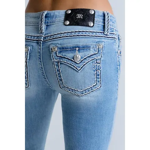 Cleo Stitched Low Rise Bootcut Jeans