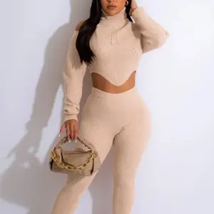 Turtle Neck Knit Set