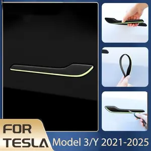 For Tesla Model 3/Y Door Handle Stickers – Night-Lighting Anti-Scratch Exterior Protection