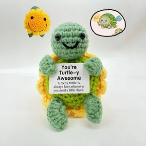 Handmade Knitted Wool Yarn Accessories Finished Products, Trendy Funny Animal Hug Card Series, Perfect Gift for Craft Lovers