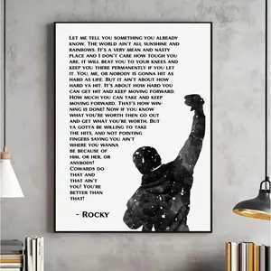Rocky Balboa Motivational Quote Printable Art, Boxing Movie Poster Print, Inspirational Gym Decor, Fitness Motivation Wall Artwork Gift