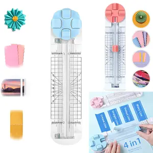 4-in-1 Multi-Function Craft Paper Trimmer & Cutter | Straight Wave Perforated Creasing All-in-One Craft Tool for Cardstock, Scrapbooking, Photos, Cards & Labels | Portable Professional Paper Cutting Machine