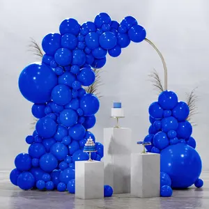 PartyWoo Royal Blue Balloons 92pcs Different Sizes Pack of 18 12 10 5 Inch Dark Blue Balloon Arch Kit for Baby Shower Gender Reveal Graduation Under The Sea Birthday Party Decorations Blue-Y59