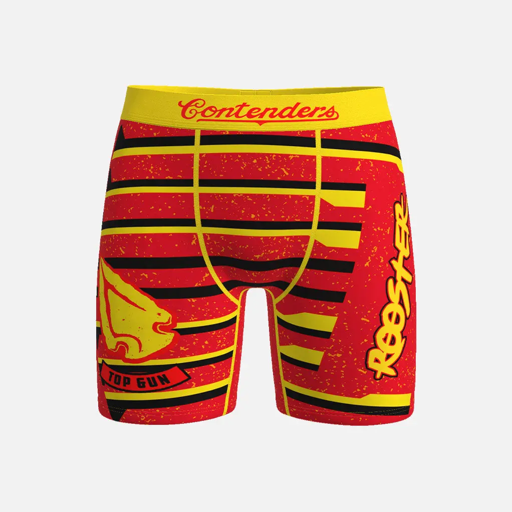 Contenders Clothing Top Gun: Maverick Rooster Men's Stripe Boxer Briefs - Polyester-Spandex Fabric, Jacquard Waistband, Ride Control™ No Ride-Up Fit, Call Sign Themed, Weathered Look, Sporty Underwear, Menswear, Sporty Men's Underwear