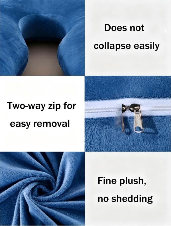 U Shaped Full Body Pillow, Soft Velvet Support Pillow for Sleeping, Relaxing & Daily Use, Washable Cover Comfort Home Pillow, Perfect Gift for Family & Friends