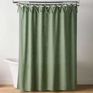 Ribbon Tie Shower Curtain Green - Hearth & Hand with Magnolia