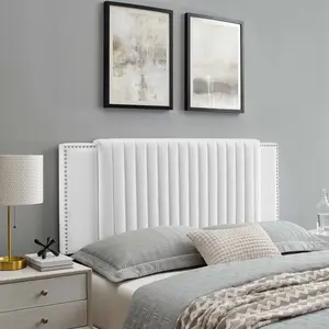 Modway Felicity Channel Tufted Performance Velvet Twin Headboard in White