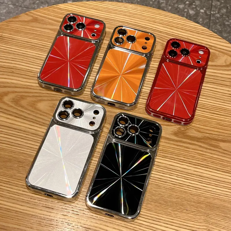 NganGee Luxury CD Pattern Back Smartphone Case - Shockproof Metallic Electroplated Frame Cover, Multi-Model for iPhone 13-17 Pro Max, Easy Grip, HD Lens Guard, Cellphone Handheld Devices Accessories #XYYJDSCLSCDWKSILVER