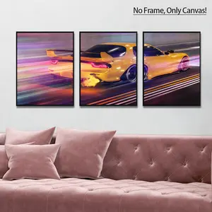 3 Counts/set,No Frame,Only Canvas,Modern Style,Car Pattern Painting, Artistic Artwork, Wall Art Decor Living Room Bedroom Office,Home Decoration,Perfect Gift