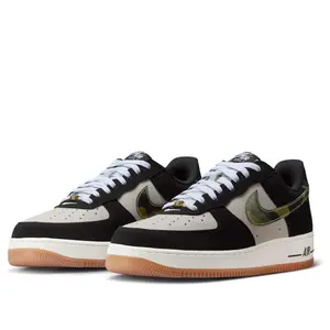 Nike Air Force 1 Low '07 LV8 Black Patent Camo Swoosh Men's HQ1967-100 New