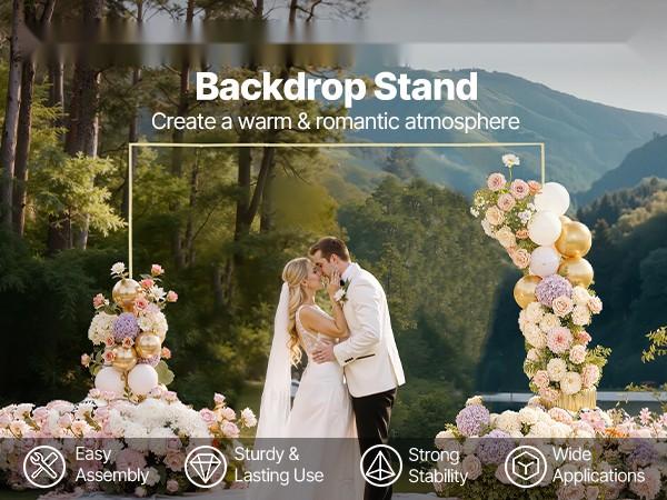 Arch Backdrop Stand 8 X 8 Ft, Sturdy Metal Square Arch Frame With Easy Assembly, Versatile Indoor Outdoor Backdrop Support For Wedding Decor, Birthday Party, Graduation, Holiday Celebration, Ceremony And Stage Decoration