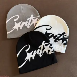 2026 New Unisex Star Letter Jacquard Knit Beanie Hat Winter Y2K Streetwear Style Skull Cap Cozy Soft Stretchy Warm Daily Outfits Outdoor Sports Fashion Accessory Trendy Cool Everyday Wear Hot Selling