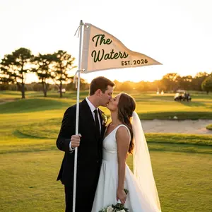 Personalized Embroidered Golf wedding Pennant ,Vintage Last Name Pennant Flag| Wedding Sign | Established pennant
