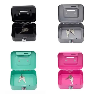 Mini Money Saving Metal Keylock Storage Box with Keys, 1 Piece Multipurpose Portable Coin Deposit Box with Handle, Universal Money Box, Money Organiser, Room Decor, Home Decor Supplies, Money Safe Box