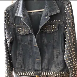 Salt Studded Jean Jacket with silver  Studs for Women's Fashion