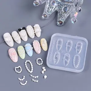 3D Cream Cake Design Silicone Mold, Cute Cream Piping Nail Art Decoration Template, Single Item, Non-Flammable Liquid Safe