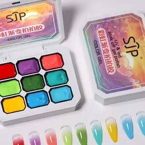 9 Color Rainbow Nail Gel Polish, UV LED Lamp Required, Non-Toxic & Safe, Perfect for Manicure Beginners, Long-Lasting Shine Finish