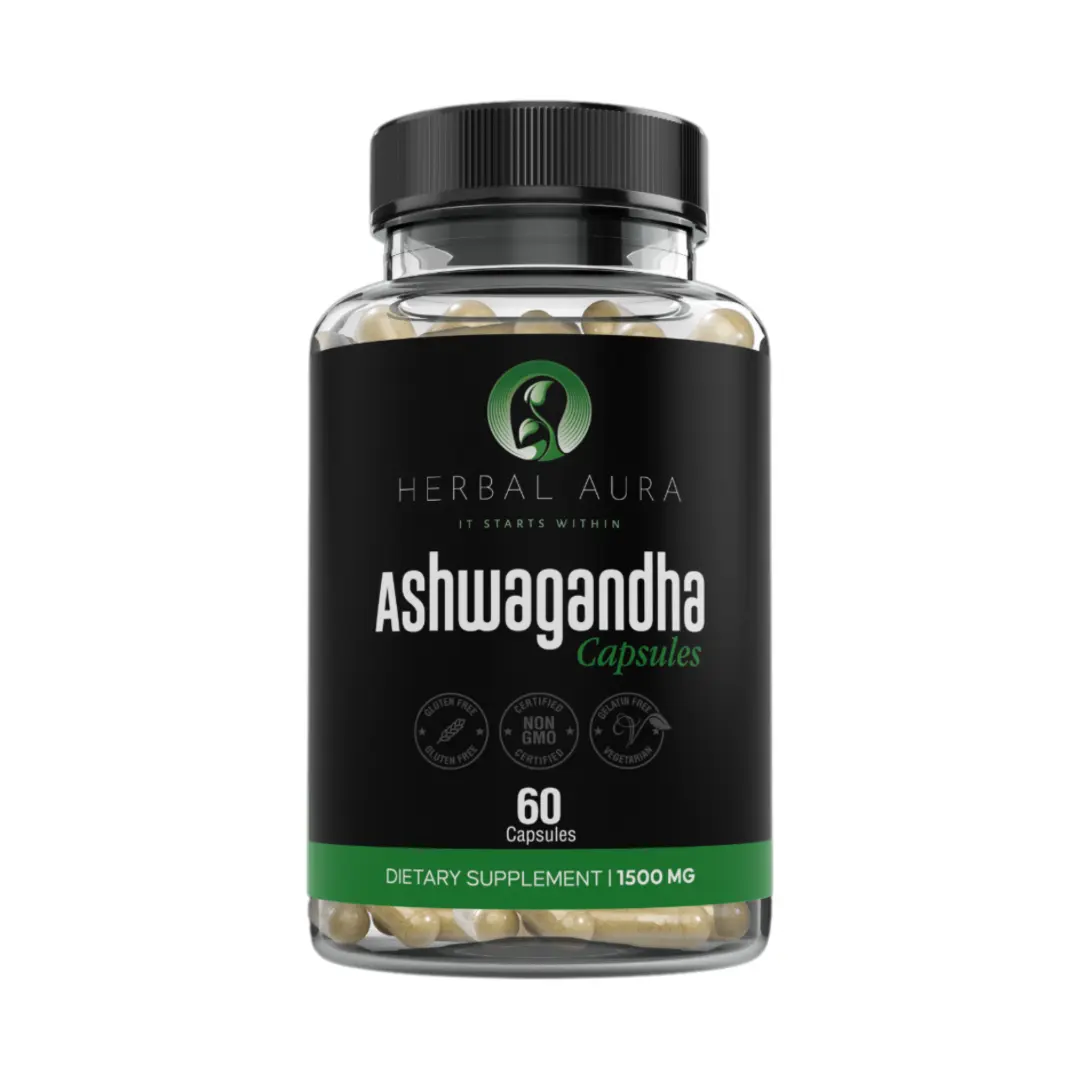 Ashwagandha Vegan Capsules Supplement – 60 Vegan Capsules – Stress Relief & Mood Support – NON GMO – Gelatin Free – Gluten Free – Adaptogenic Herb