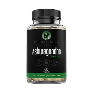 Ashwagandha Vegan Capsules Supplement – 60 Vegan Capsules – Stress Relief & Mood Support – NON GMO – Gelatin Free – Gluten Free – Adaptogenic Herb
