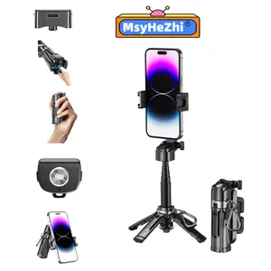 MsyHeZhi Selfie Stick Tripod with Remote Control, Extendable Telescopic Rod, 360-Degree Rotation, and Bluetooth for Vlogging and Travel Camera Bluetooth Gimbal Folding Extendable Compact Adjustable Portable Recording