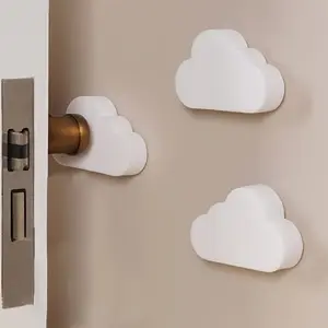 Cloud Shaped Silicone Door Bumper Wall Protector Set, Self-Adhesive Anti-Collision Silent Pad, Cute Door Knob Handle Guard Stopper for Home Wardrobe Cabinet Bathroom Furniture, Aesthetic Noise Reduction Shockproof Sticker