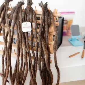 FAizon Collection 20" 12mm Thick Human Hair Dreadlocks - InstantLoc