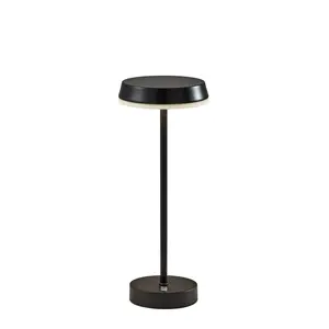 Adesso Tommy Cordless Table Lamp (Includes LED Light Bulb) Black: Modern Desk Lamp, Touch Sensor, 3-Way Dimming, UL Listed, Metal Shade