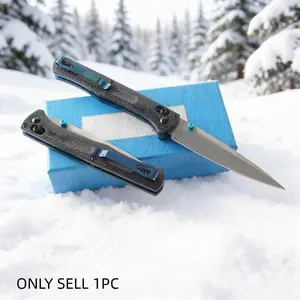 1pc 417 Folding Knife, Lightweight Pocket Knife, Ideal for Camping Fishing, Kitchen Essential, High Hardness, Carbon Fiber Handle, Durable Tool, Gift for Men