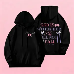 Women's Letter Print Hoodie | Fashionable Casual Long Sleeve Pullover | Suitable for Everyday, Holiday, and Outdoor Wear | Cute Fall/Winter Essential Top