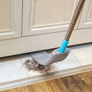 Retractable gap dust cleaner under appliances — microfiber duster/brush with extension pole (36–49 inches); cleaning duster for beds, high ceilings, furniture, and household gaps; gray