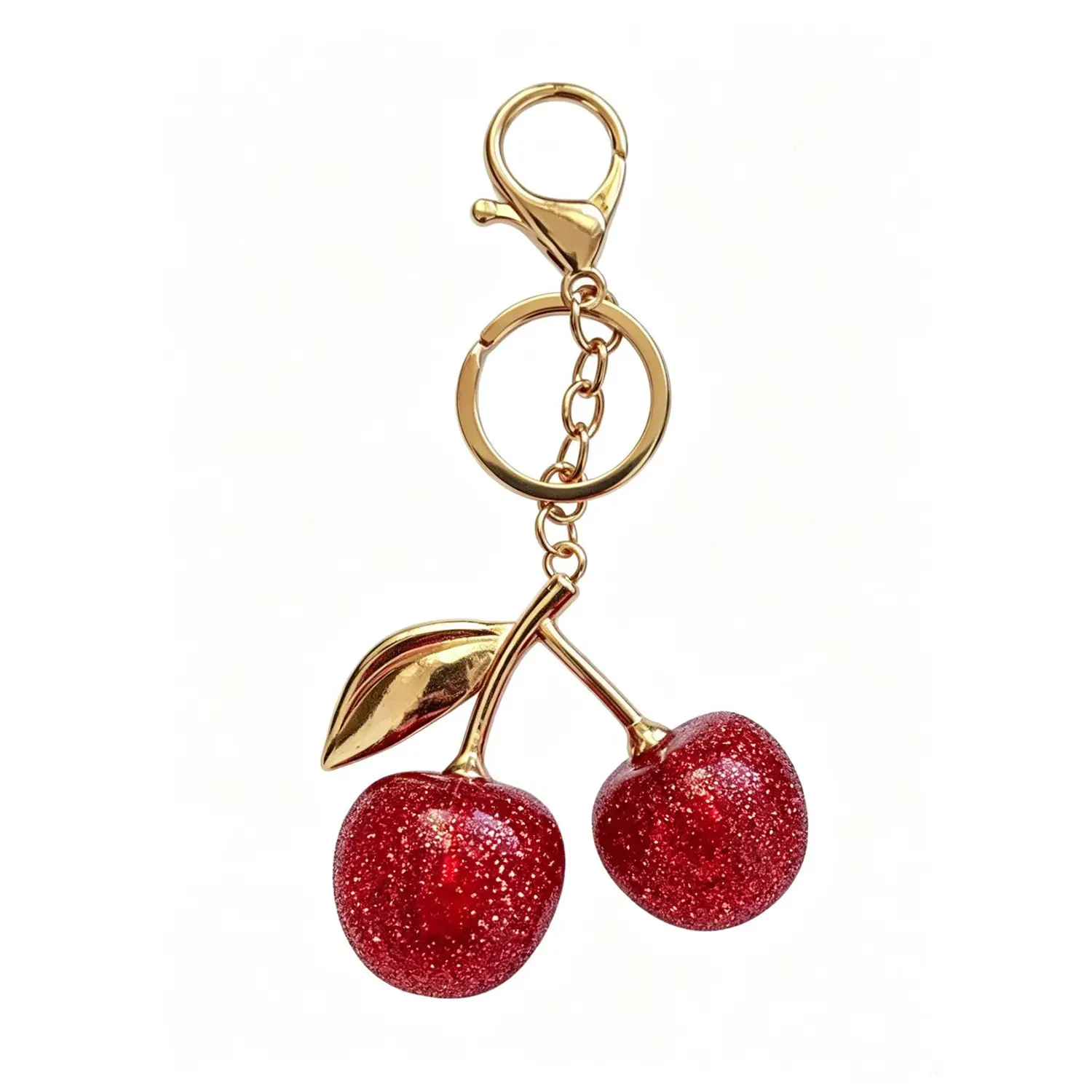Cute Cherry Design Bag Charm Fruit Aesthetic Keychain Pendant for Women, Perfect Valentine's Day Gift, Ideal Accessory for Leather Handbags, Keychain for Purse & Car Keyrings
