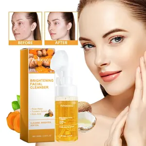 Turmeric Brightening Facial Cleanser 100ml with Niacinamide for Deep Cleansing Moisturizing & Repair Gentle Formula for Oily Skin Comfortable & Hydrating
