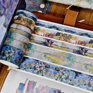 Vintage Painting Washi Tape Set, Vintage Material Paper, 34 Rolls 3.5m Long Masking Tapes for Scrapbooking Journaling Planner Notebook, DIY Decorative Tape, Diary Sticker