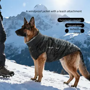New winter dog jacket, thickened pet outdoor clothing, waterproof reflective pet cotton coat for large dogs, dog thermal clothing