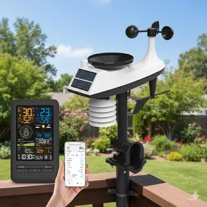 Smart Home Weather Station; app-connected Auto Time Sync Calendar, Monitors Temp/humidity/Wind/rain/Uv/tvoc. Dual alarm, night Light, Wireless Outdoor Sensor. essential for Emergency Safety & outdoor Camping.