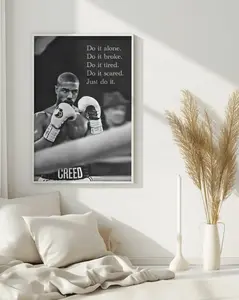 Vintage Quote Boxing Poster, Motivational Sports Wall Art, Champion Mentality Print, Inspirational Home Gym Decor, Printable Quote Gift for Him
