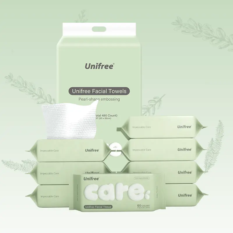 Springtok Unifree Disposable Dry Wipes - 4/8/16 Pack Value Sets (240-960 Sheets), Super Absorbent, Soft & Gentle for Sensitive Skin, Skincare, Makeup Remover, Travel Size Stuff